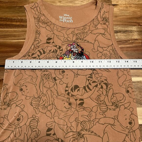 Disney Winnie the Pooh Juniors Embroidered Tank Top Shirt M Piglet Tigger Eeyore - Picture 5 of 5